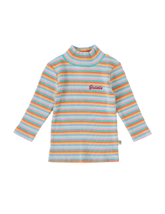 Candy Stripe Embroidered Rib Skivvy