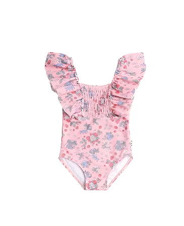 Strawberry Garden Shirred Swimsuit