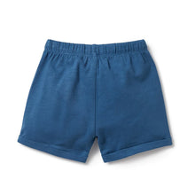 Load image into Gallery viewer, Dark Blue Organic Tie Front Shorts
