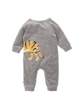 Load image into Gallery viewer, Tiger Velour LS Zip Onesie
