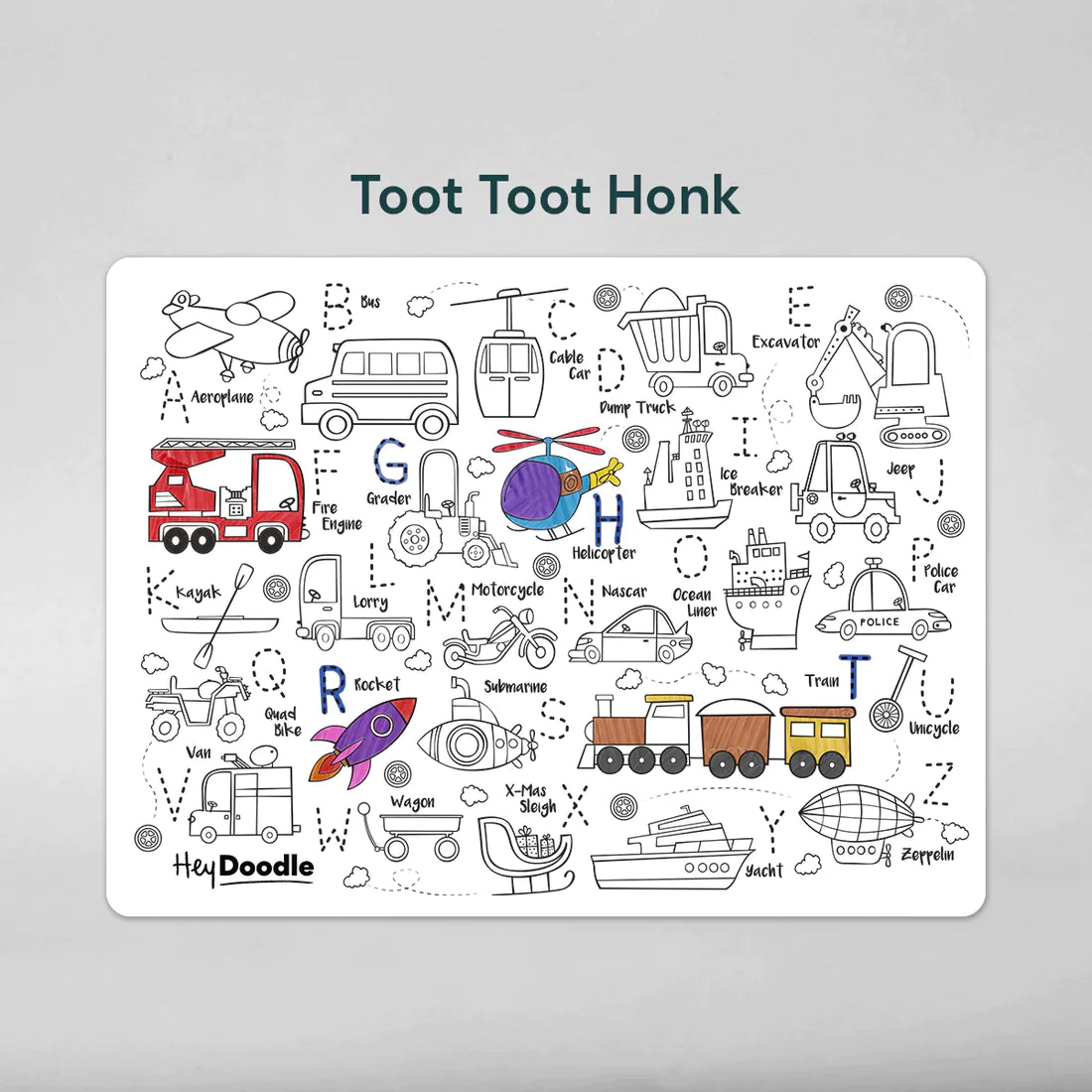 Reusable Silicone Mat - Toot Toot Honk