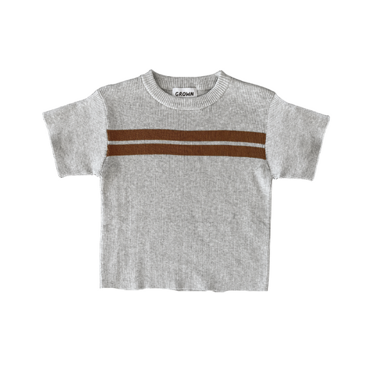 Organic Twin Striped Ribbed Knit Tee
