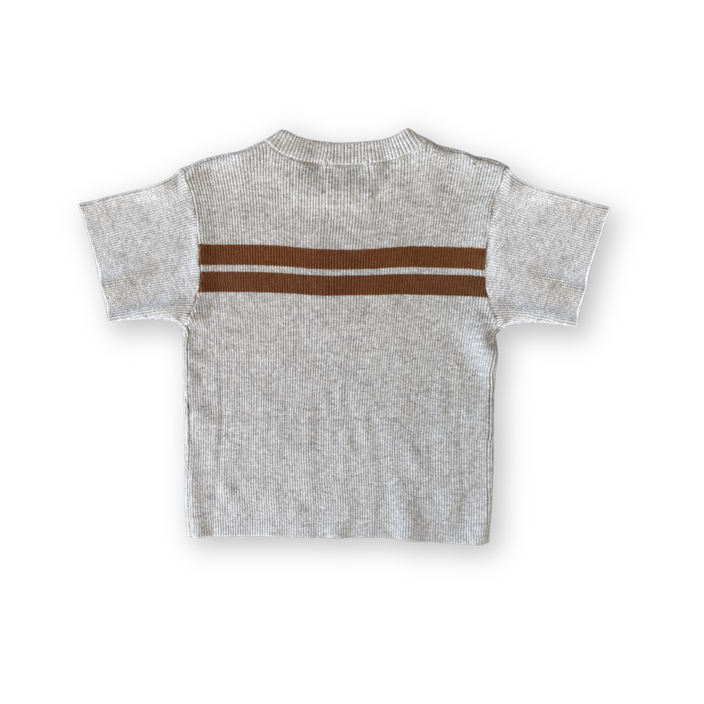 Organic Twin Striped Ribbed Knit Tee