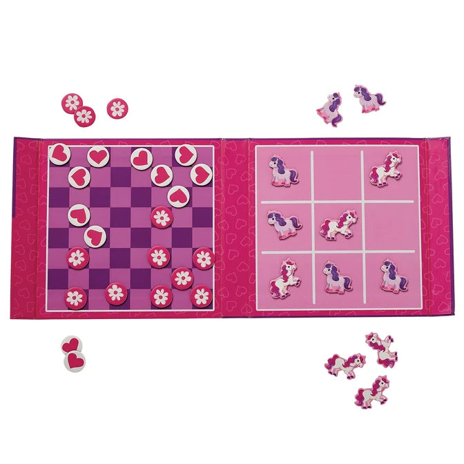 Magnetic Game - Tic Tac Toe & Checkers (Unicorn)