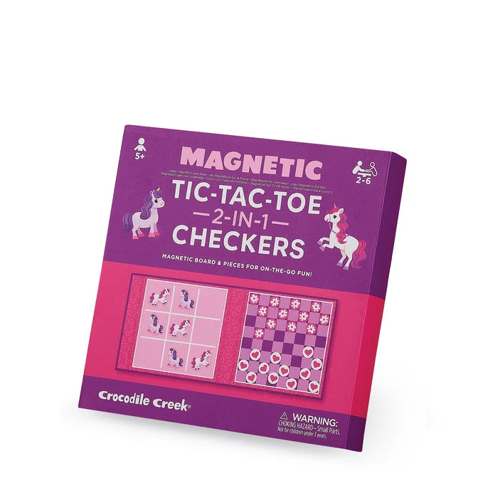 Magnetic Game - Tic Tac Toe & Checkers (Unicorn)