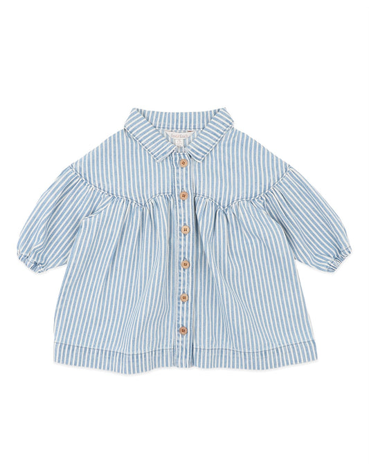 Winter Vacay Stripe Denim Dress