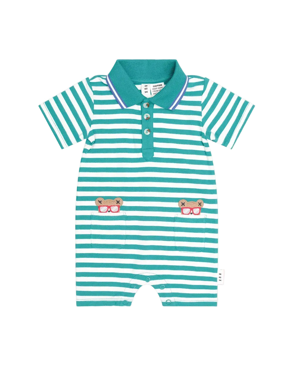 Green Stripe Vacay Hux Romper