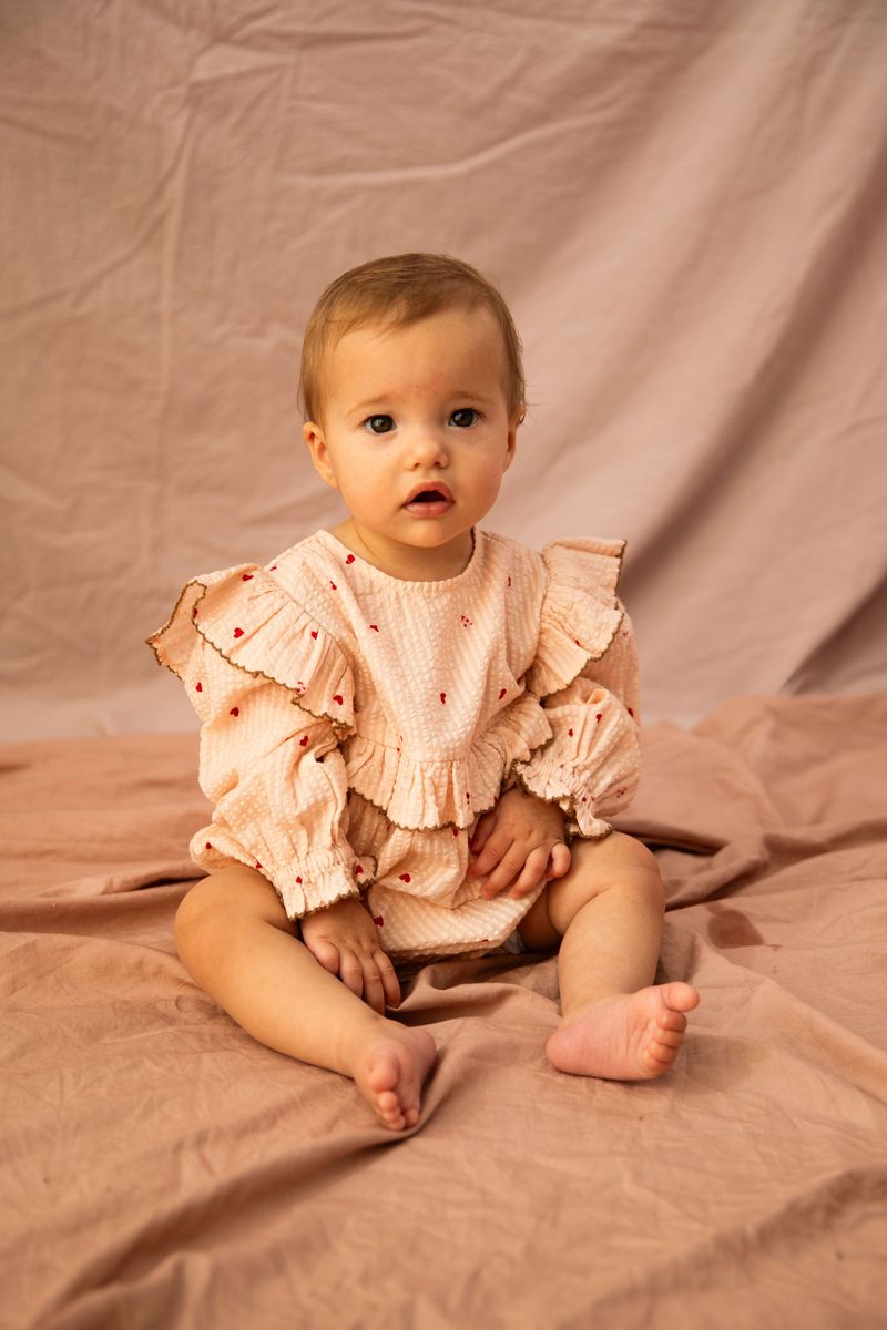 Valentine Romper - Piggy Pink Love Bug