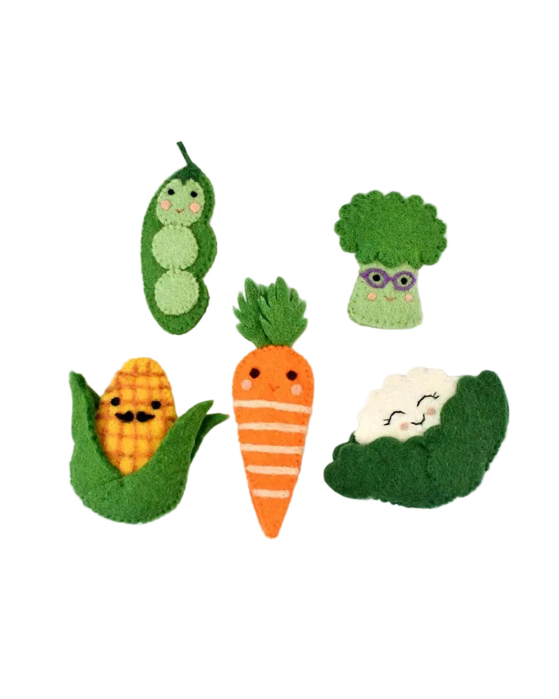 Felt Vegetables Finger Puppets Set