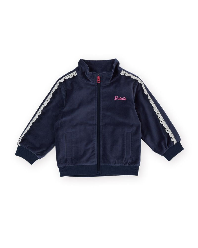 Velour Broderie Sweat Jacket