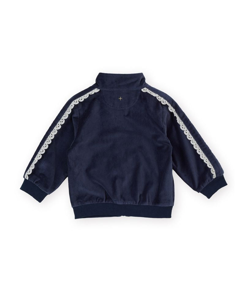 Velour Broderie Sweat Jacket