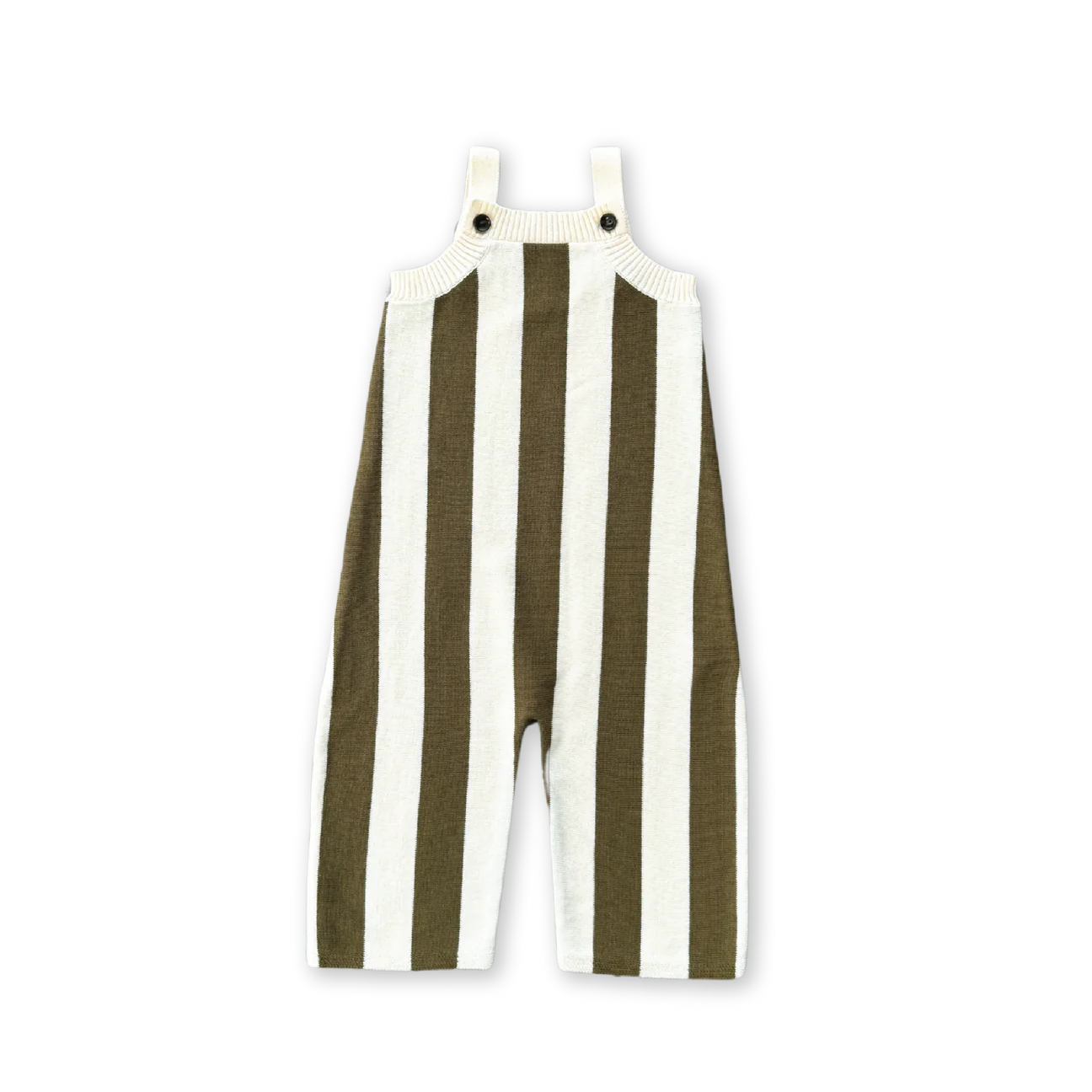 Vertical Stripe Knit Overalls