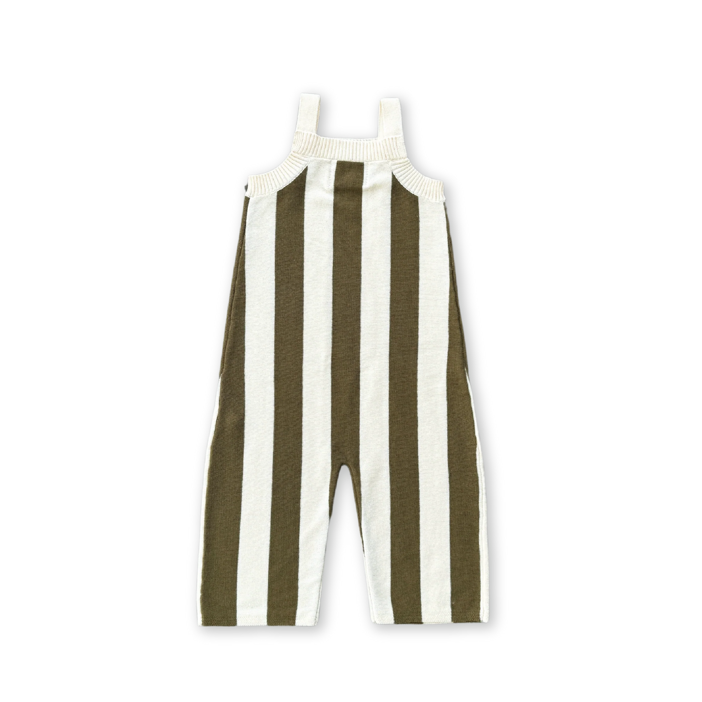 Vertical Stripe Knit Overalls