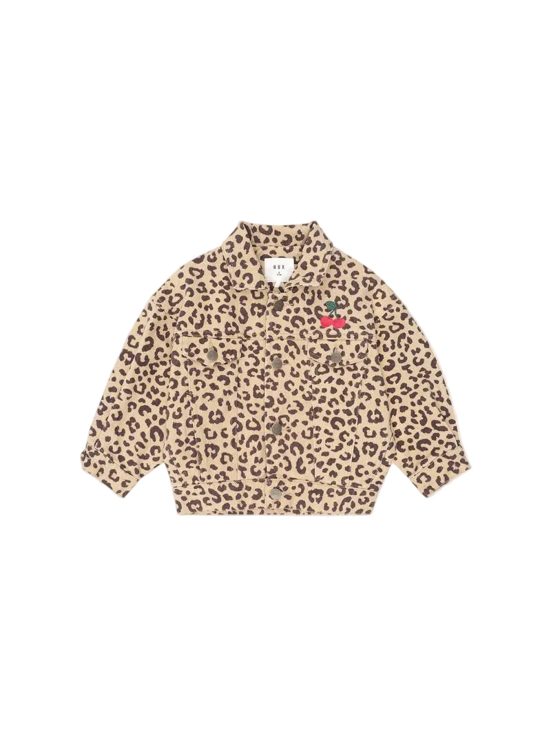 Very Cherry Leopard Print Denim Jacket