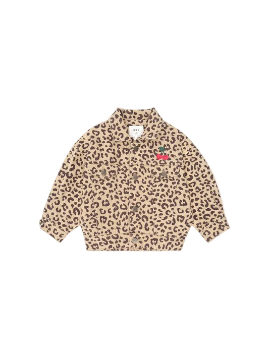 Very Cherry Leopard Print Denim Jacket