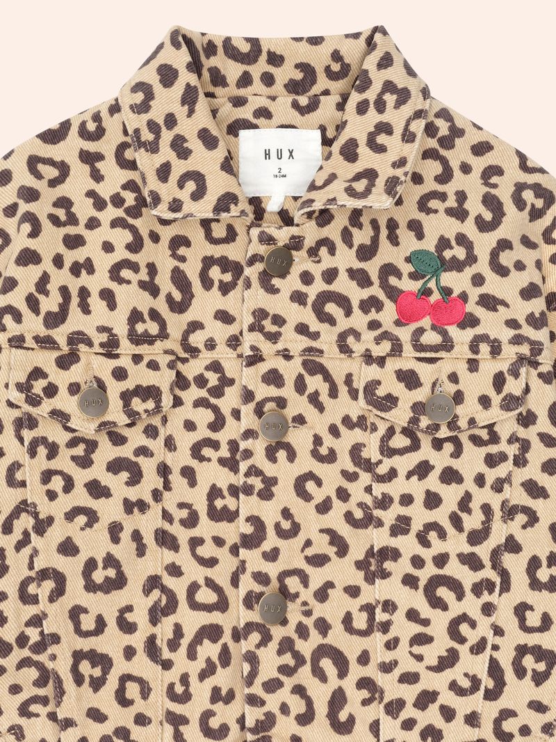 Very Cherry Leopard Print Denim Jacket