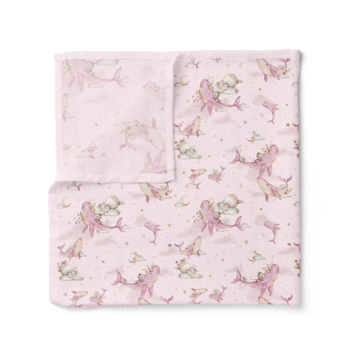 Organic Muslin Swaddle - Whimsical Whale