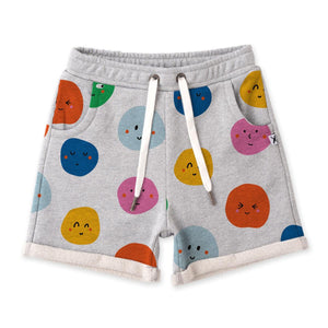 Happy Dots Shorts - Grey Marle