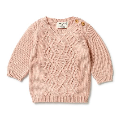 Knitted Cable Jumper - Rose