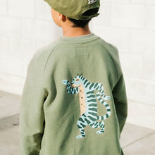 Load image into Gallery viewer, Green Dip Dye Dancing Tiger Crew
