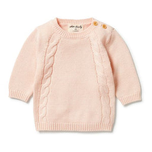 Knitted Mini Cable Jumper - Blush
