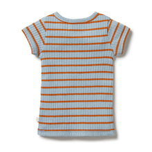 Load image into Gallery viewer, Organic Rib Top - Stripe Anchor Blue/Rust
