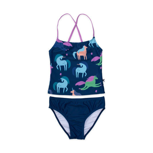 Dancing Unicorns Tankini - Dark Blue/Pink
