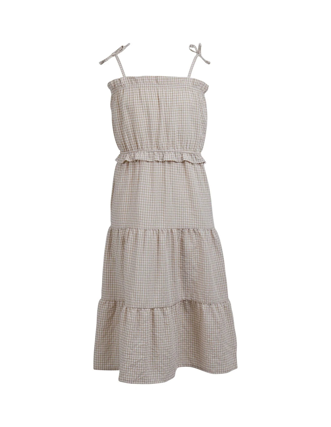 Rosie Gingham Dress - Tan