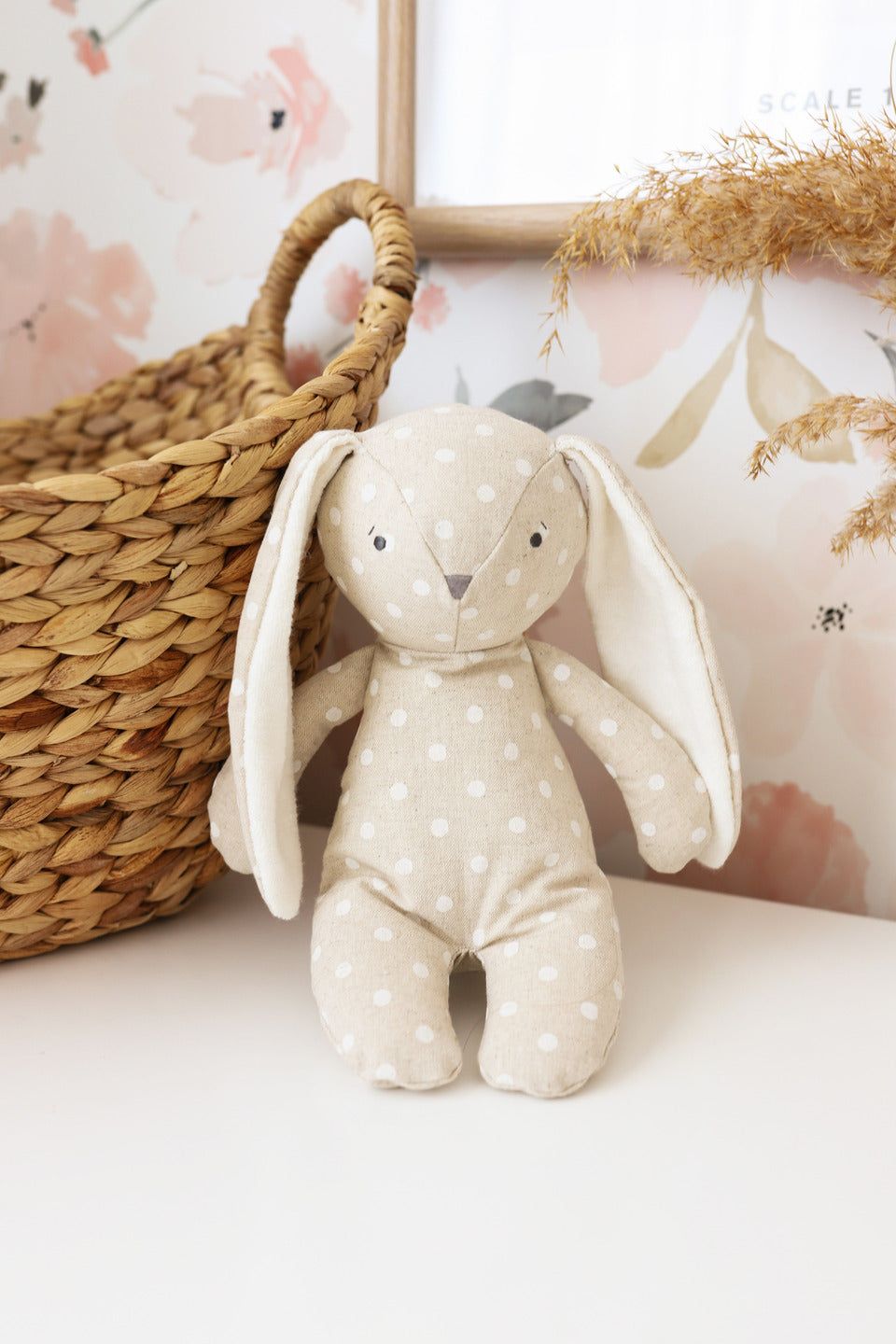 Floppy Bunny - Linen White Spot