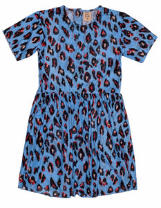 Leopard Print Dress - Blue