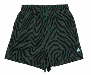 Tiger Stripe Shorts - Panel Green