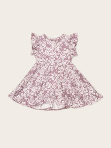 Swing Dress - Grape Daisy Print