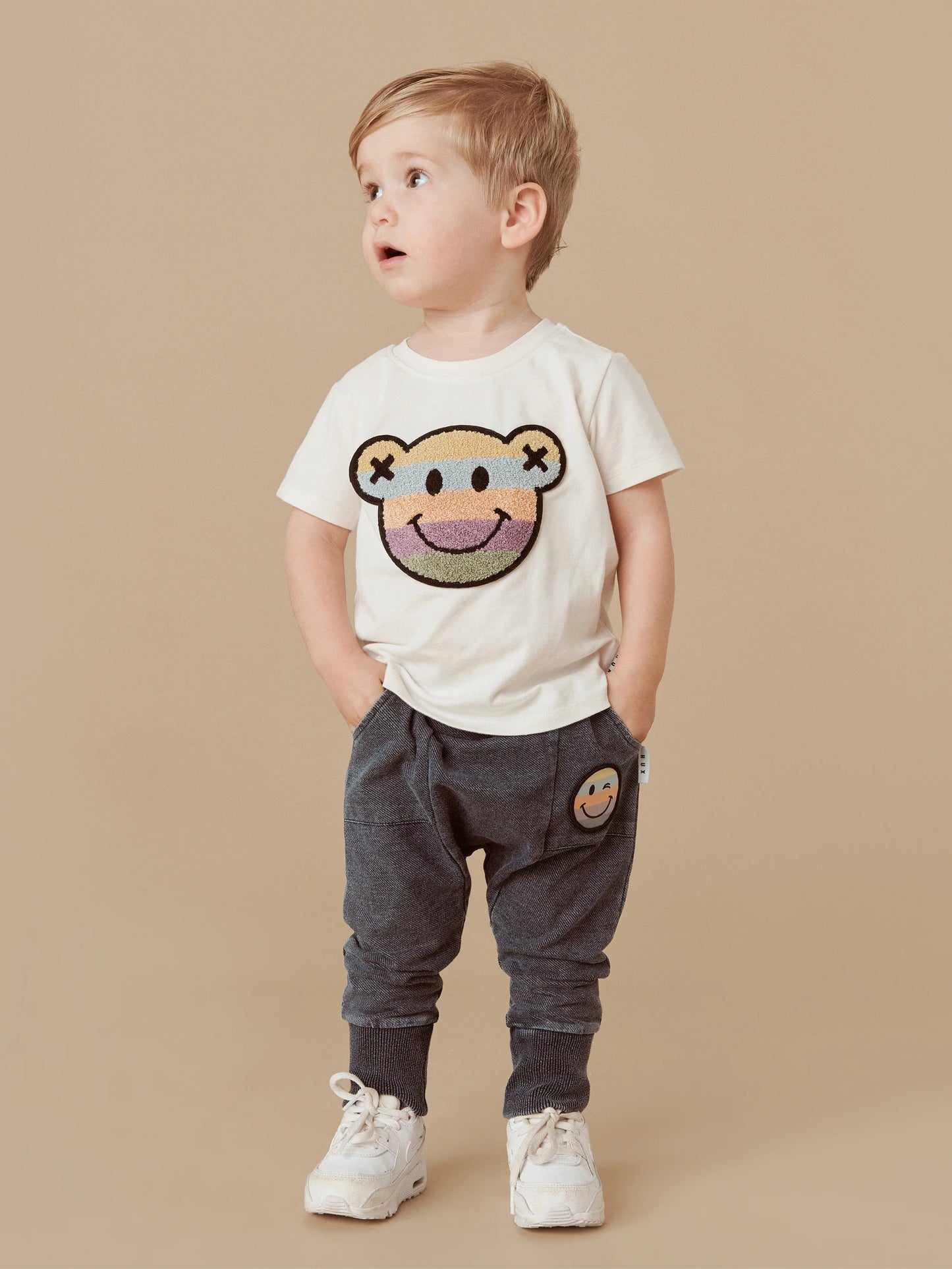 Rainbow Smiley Pocket Drop Crotch Pant