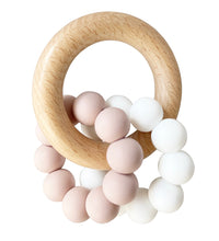 Load image into Gallery viewer, Double Silicone Teether Ring - Petal White
