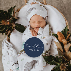 Milestone Cards (Reversible) - Safari & Navy