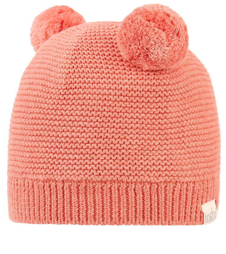 Organic Beanie - Snowy Coral