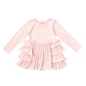 Florence Bustle Dress - Baby Pink