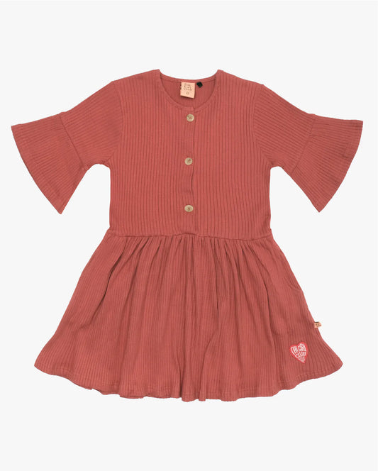 Flare Sleeve Dress - Sangria