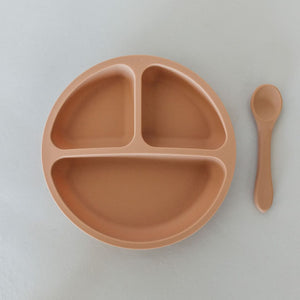 Suction Divided Plate & Spoon