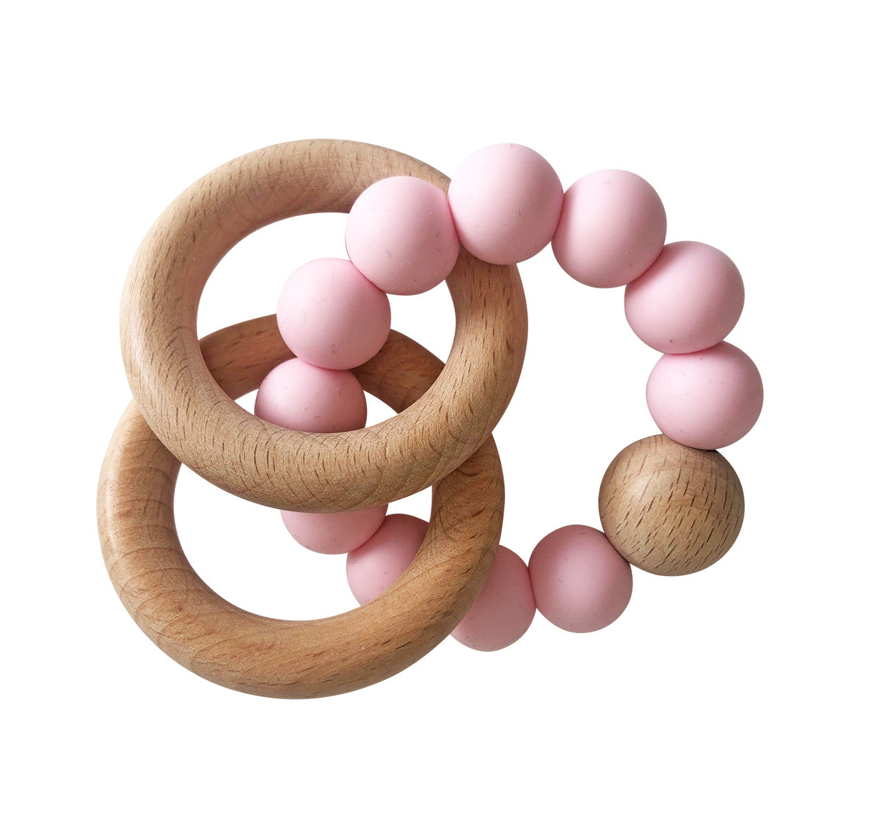 Beechwood & Silicone Teether - Rosewater