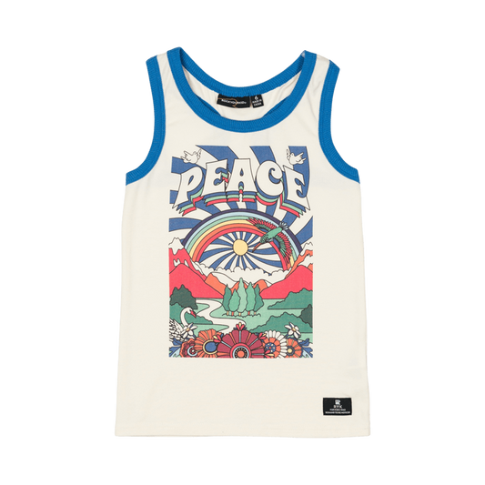 Peace Singlet Top - Cream