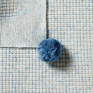 Knitted Fleck Blanket - Bluestone
