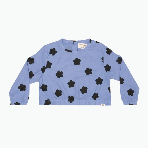 Daisy Muslin Elastic Waist Top - Powder Blue