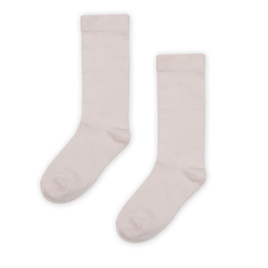 Milk Ribbed Knee High Socks