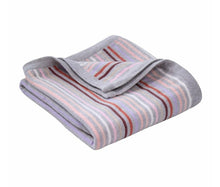 Load image into Gallery viewer, Rainbow Knit Striped Blanket Pink
