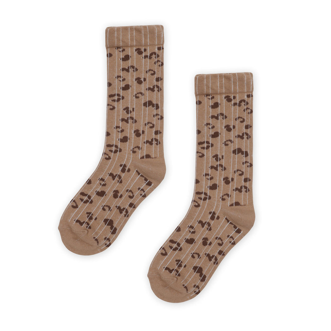 Leo Ribbed Knee High Socks - Milk Chocolate Brown