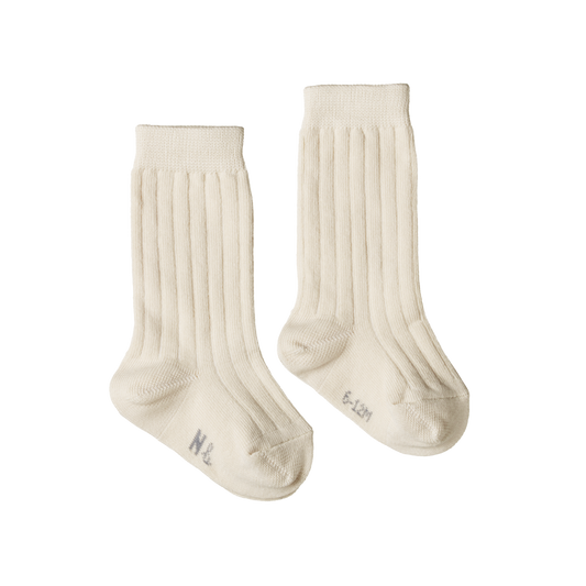 Organic Cotton Rib Socks - Natural