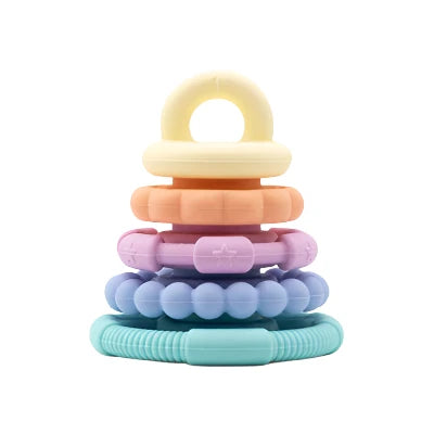 Rainbow Stacker and Teether Toy - Rainbow Pastel