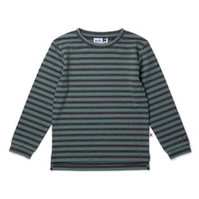 Load image into Gallery viewer, Striped Split Tee - Khaki/Charcoal
